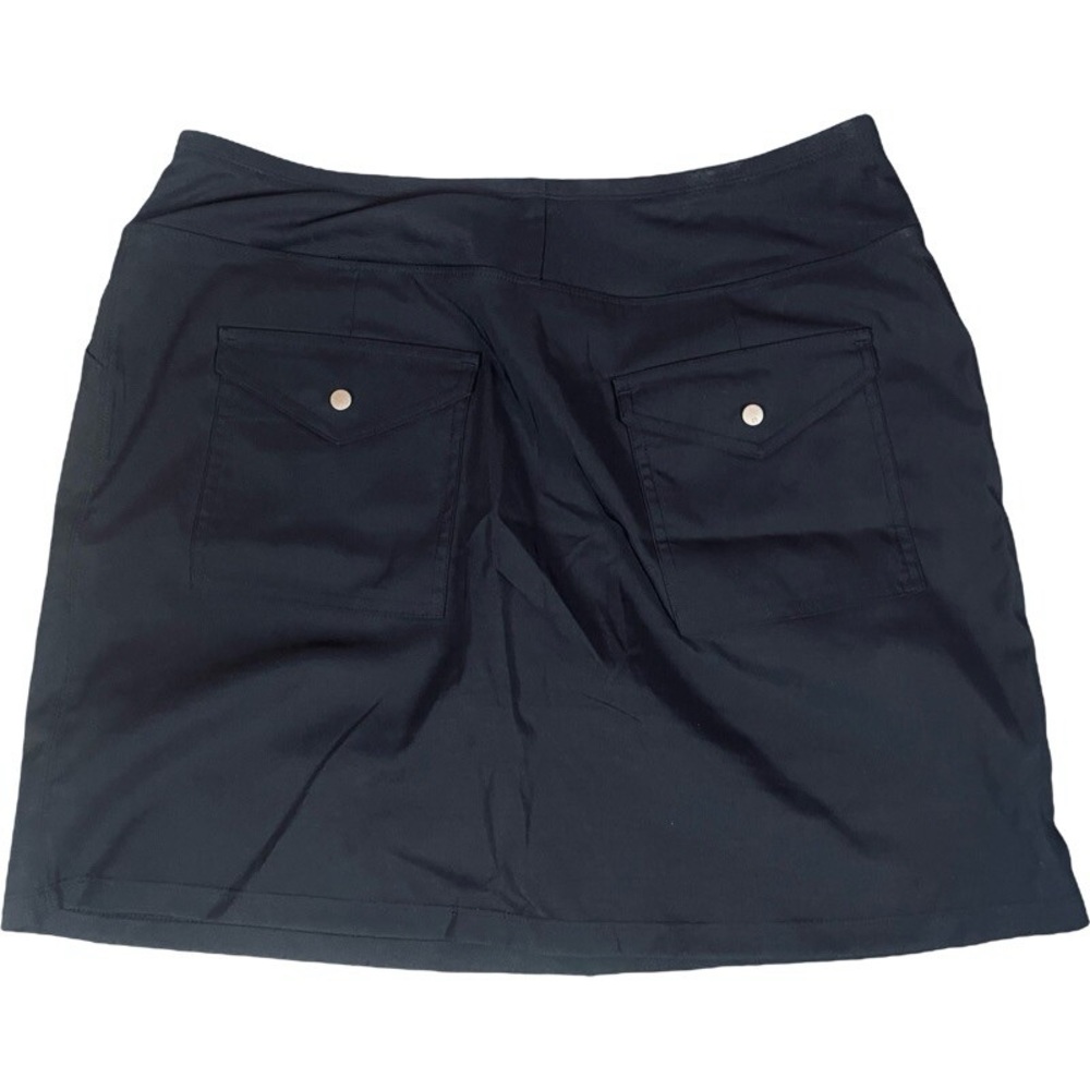 Cypress Club Black Skort Elastic Waist Band Skirt with Built-In Shorts Large